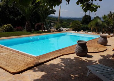 Piscine moderne avec aménagement luxueux